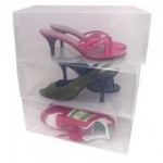 Ladies Clear Plastic Shoe Box 29.5x18x9.5cm